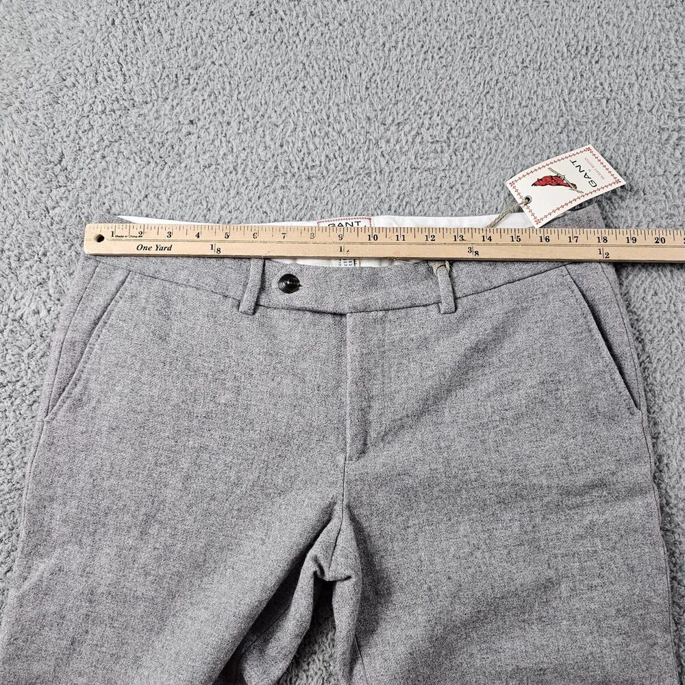 Gant Michael Bastian Pants Womans 36x32 Gray Wool Blend Flannel Wide Flare NEW - Picture 5 of 16
